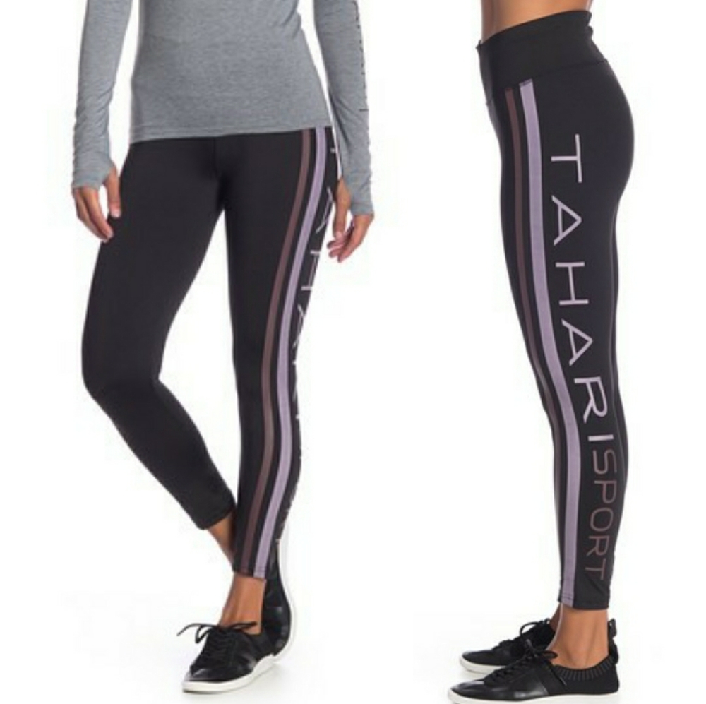 Tahari Sport Black/Mauve Leggings